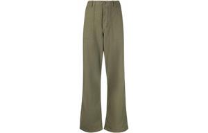 Низкие широкие брюки R13, зеленые