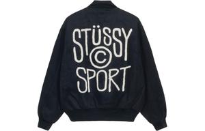Спортивная мельтоновая бейсбольная куртка Stussy, Овсяный