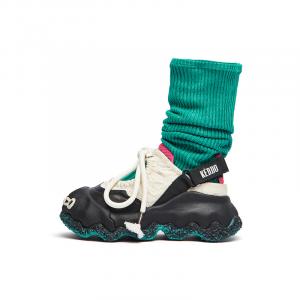 Ботинки с принтом "Краска не высохла" женские KEDDO, бежевый белый зеленый