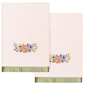 Linum Текстиль для дома Турецкий хлопок Verano Набор из 2 украшенных банных полотенец Linum Home Textiles, цвет Blush