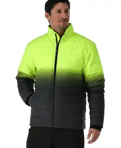 Большая и высокая утепленная стеганая куртка с улучшенной видимостью - утепленное легкое рабочее пальто высокой видимости для холодной погоды Refrigiwear, зеленый