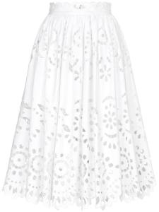 Dolce & Gabbana юбка с фестонами и вырезами, белый