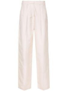 Magda Butrym шелковые брюки широкого кроя, нейтральный цвет
