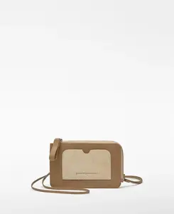 Кошелёк Dorna из кожи с ручкой Adolfo Dominguez, песочный