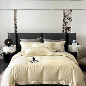 YIZUFU Комплект постельного белья из египетского хлопка с мягкой шелковистой текстурой и стразами White