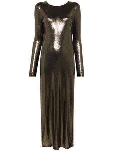 TWINSET длинное ламинированное платье, золотистый