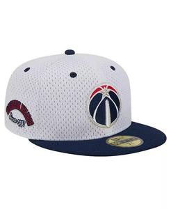 Мужская белая/темно-синяя приталенная шляпа Washington Wizards Throwback 2Tone 59FIFTY New Era, белый