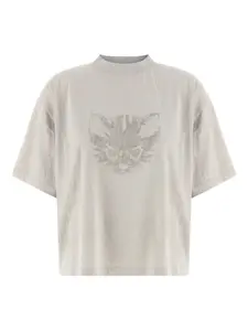 Футболка с графическим принтом и круглым вырезом BALENCIAGA, белый