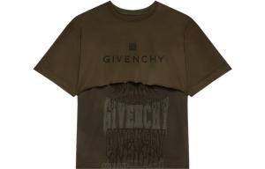 Худи из хлопка с многослойным кроем и вышитым логотипом Givenchy, зеленый