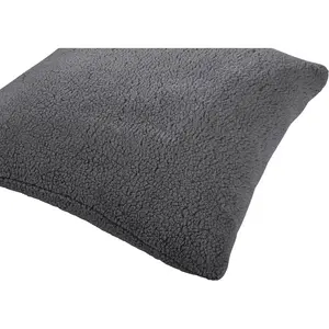Чехол для подушки Soul Однотонный чехол для подушки из мягкого плюша Teddy, мягкий и пушистый Done., антрацит