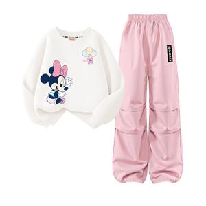 Детская повседневная спортивная одежда Disney, белый/розовый