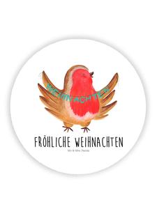 Mr. & Mrs. Panda Магнит с изображением рождественской малиновки и надписью белого цвета