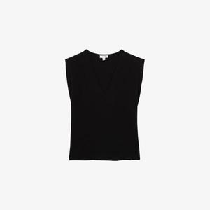 Топ Reiss Dixie с V-образным вырезом и плечевыми вставками, черный