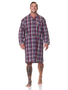 NORMANN Тканая ночная рубашка с длинными рукавами - 88873, красного цвета