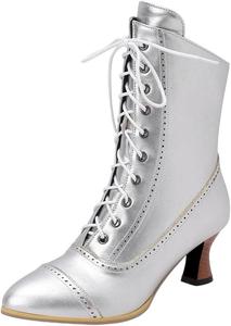 Женские ботильоны на шнуровке в стиле стимпанк с высоким каблуком и толстой подошвой, короткие туфли Generic, 3001