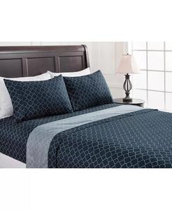 Комплект постельного белья премиум-класса с леопардовым принтом и животным узором размера «king-size», состоящий из 4 предметов — 1 плоская 1 простыня на резинке 2 наволочки — ультрамягкие роскошные простыни из микрофибры — бежевый Chanasya, синий