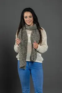 Модный шарф COLLEZIONE ALESSANDRO "Amica" в горошек, производство Италия, коричневый