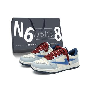 Антискользящие износостойкие низкие кеды для скейтбординга Unisex N6K8, черно-белые