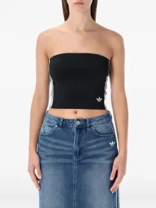 Топ-бандо в полоску Adidas, черный