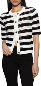 Свитер Sanctuary Open Knit Sweater Jacket, Chalk/Black Stripe 3