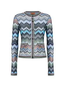 Кардиган с узором "шеврон" Missoni, синий