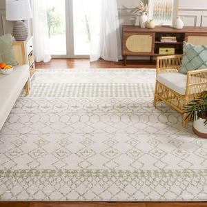 Ковер SAFAVIEH, 275 x 366 см, Tulum Collection, Ivory & Sage, современный дизайн, устойчивый к пятнам, идеален для помещений с высокой проходимостью в гостиной, спальне и столовой (TUL229G-9)