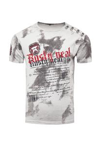 Футболка с великолепным дизайном в стиле батик RUSTY NEAL, серый