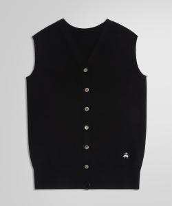 Двусторонний жилет из купры/нейлона с застежкой на пуговицы спереди.