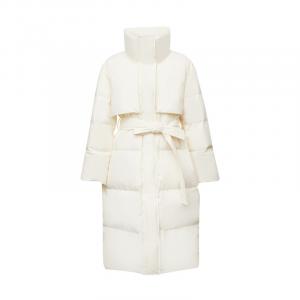 Длинный пуховик Deep Breath с поясом, черный