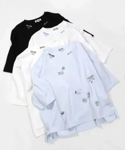 Пуловер с коротким рукавом и вышивкой Studio Picone, цвет Black (001)