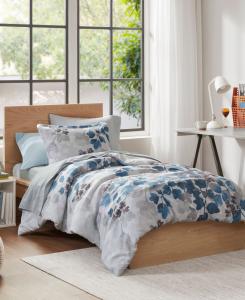 Комплект постельного белья Alexis Botanical Leaf из 6 предметов, размер Twin Madison Park Essentials, Blue