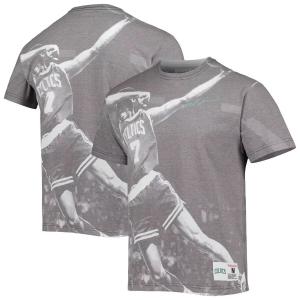 Мужская сублимированная футболка Mitchell & Ness Dee Brown Grey Boston Celtics выше обода