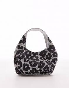 Сумка Topshop Sindri с цветочным узором в черном и серебристом цвете