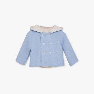 Пальто из шерсти и кашемира с вышивкой «тедди» 1–9 месяцев Trotters, синий