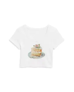 Детская футболка с рисунком торта для девочек - для детей постарше Katiejnyc, белый