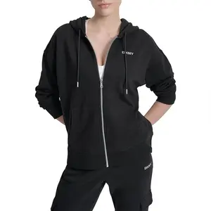 Толстовка DKNY Mini Stud Logo full zip, черный