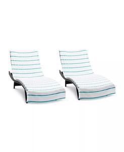 Полотенце-чехол на шезлонг Arkwright Home с карманом махровое 2 шт, синий