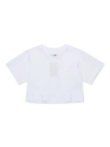 Футболка хлопковая с логотипом MM6 Maison Margiela Kids, белый