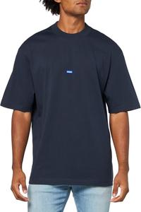 Мужская хлопковая футболка HUGO с маленьким логотипом, Navy Shadow