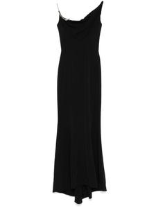 Платье макси из крепа Mugler, черный
