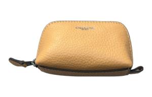 COACH Желтая женская мини-клатч из шагреневой кожи