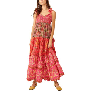 Платье Free People Bluebell Maxi, цвет Magenta Combo