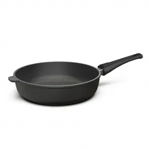 Сковорода Hoffmann из литого алюминия, 28 см, подходит для индукционных плит, высокие борта, внутренняя высота 7 см | Сковорода для индукционной плиты | Сотейник 28 см | Съемная ручка, высокие борта Hoffmann TC