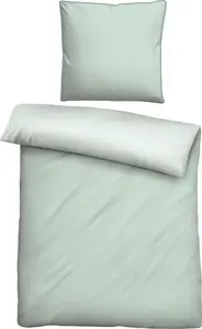 Постельное белье Biberna Mako-Satin Fine Stripes, размер 135x200 см, цвет 80x80 см, цвет Sage