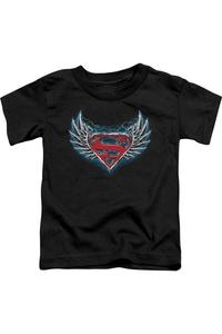 Футболка с коротким рукавом для малышей с логотипом Superman и стальными крыльями Gildan, черный