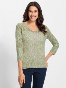 Ажурный свитер цвета лайм-зеленый меланж WITT WEIDEN