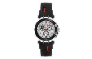 Коллекция Race Кварцевый механизм Мужские часы 43 мм Белый циферблат Корпус из нержавеющей стали Силиконовый ремешок TISSOT