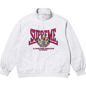Свитшот с аппликацией Crest полузастежкой Supreme, серый/серый