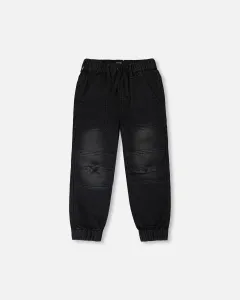 Джинсовые спортивные брюки из эластичной французской махровой ткани, серые Deux Par Deux