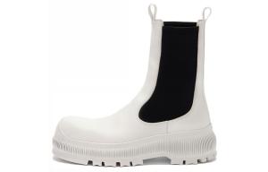 Кожаные ботинки с тиснением логотипа JIL SANDER, белый